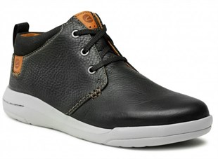 CLARKS DRIFTWAY MID-BLACK LEATHER