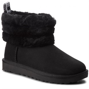 UGG W FLUFF MINI QUILTED-BLACK
