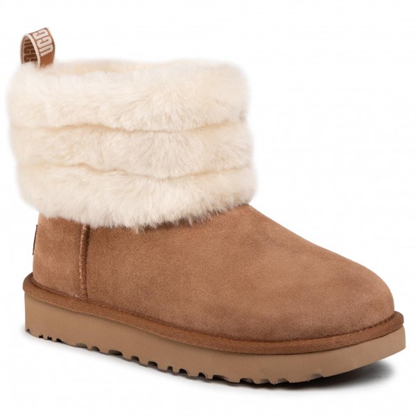 UGG W FLUFF MINI QUILTED-CHESTNUT